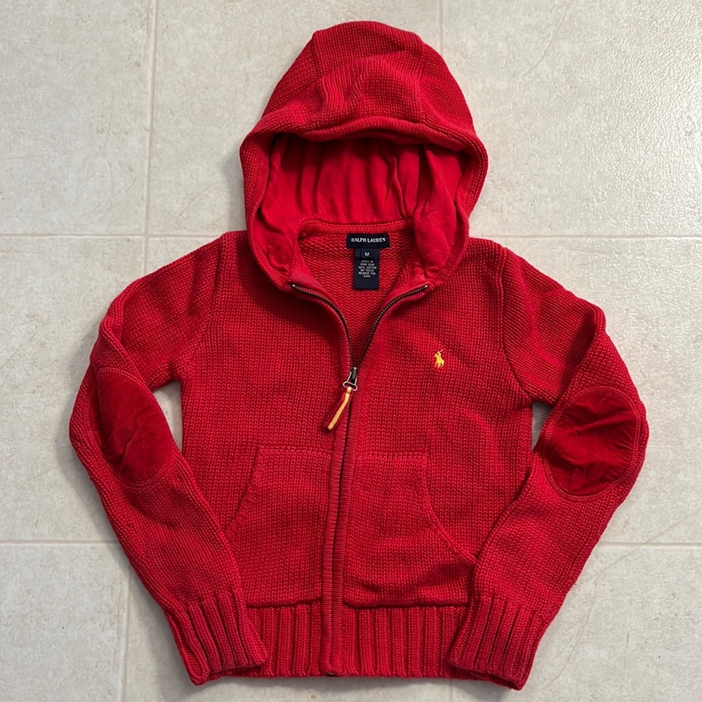 Ralph Lauren red hooded zip sweater, child’s medium
